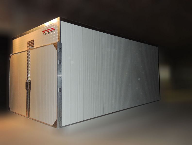 Trockenkammer in Frischluft-Ablufttechnik mit Warmwasserheizregister ICD